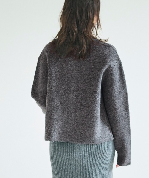 coca（coca）（コカ）の「ダブルフェイス クルーネックニットカーディガン（カーディガン/ボレロ・レディース・チャコール/アイボリー/ライトベージュ/ライトピンク/ネイビー・L/M/S）」の17枚目の写真