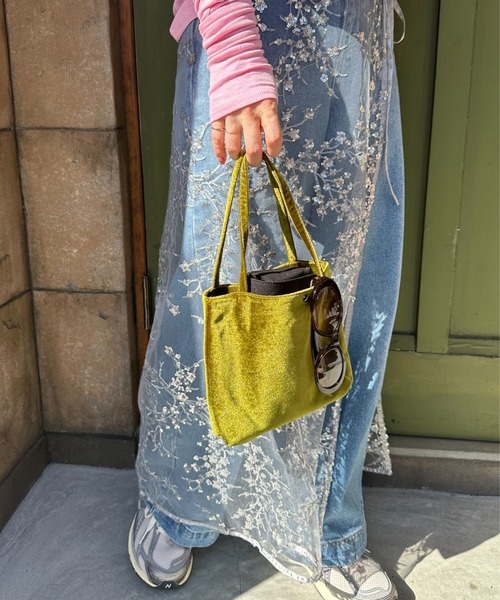 StyleSea（スタイルシー）の「ベルベットミニバッグ（トートバッグ・レディース・カーキ/ブラック/シルバー/ピンク/ブラウン/ネイビー/オレンジ/コバルトブルー・FREE）」の16枚目の写真