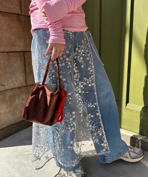 StyleSea（スタイルシー）の「ベルベットミニバッグ（トートバッグ・レディース・カーキ/ブラック/シルバー/ピンク/ブラウン/ネイビー/オレンジ/コバルトブルー・FREE）」の17枚目の写真