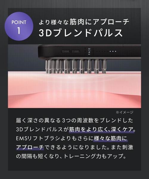 SALONIA EMSリフトブラシ 3Dケア　新品未使用品 SALONIA サロニア EMSリフトブラシ 3Dケア SAL24305BK : はるかぜ商店