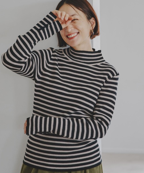 studio CLIP（スタディオクリップ）の「【一部店舗先行/3シーズンニット】12Gシルクミックスタートルネックプルオーバー[プラスサイズあり]（ニット/セーター・レディース・ブルー/モカ/その他1/その他2/レッド・ﾌﾘｰ(L)/LARGE/MEDIUM）」の9枚目の写真