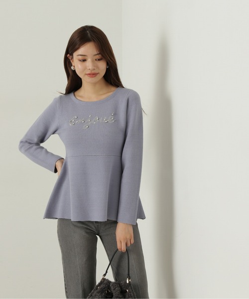 PROPORTION BODY DRESSING（プロポーションボディドレッシング）の「ロゴペプラムニット / 1215170003（ニット/セーター・レディース・イエロー/ブルー/ホワイト・FREE）」の18枚目の写真