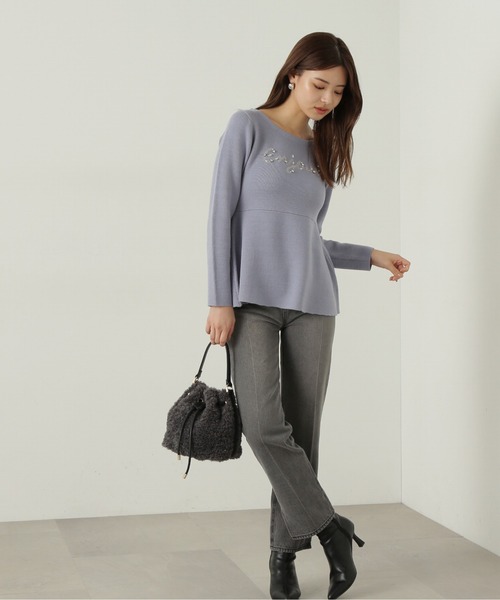 PROPORTION BODY DRESSING（プロポーションボディドレッシング）の「ロゴペプラムニット / 1215170003（ニット/セーター・レディース・イエロー/ブルー/ホワイト・FREE）」の19枚目の写真