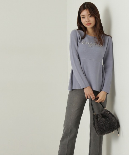 PROPORTION BODY DRESSING（プロポーションボディドレッシング）の「ロゴペプラムニット / 1215170003（ニット/セーター・レディース・イエロー/ブルー/ホワイト・FREE）」の21枚目の写真
