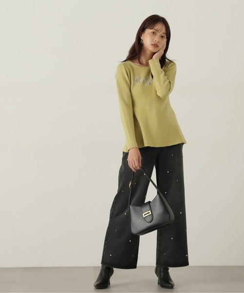 PROPORTION BODY DRESSING（プロポーションボディドレッシング）の「ロゴペプラムニット / 1215170003（ニット/セーター・レディース・イエロー/ブルー/ホワイト・FREE）」の12枚目の写真
