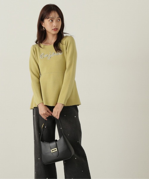 PROPORTION BODY DRESSING（プロポーションボディドレッシング）の「ロゴペプラムニット / 1215170003（ニット/セーター・レディース・イエロー/ブルー/ホワイト・FREE）」の14枚目の写真