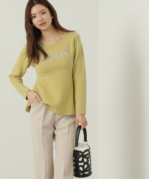 PROPORTION BODY DRESSING（プロポーションボディドレッシング）の「ロゴペプラムニット / 1215170003（ニット/セーター・レディース・イエロー/ブルー/ホワイト・FREE）」の17枚目の写真