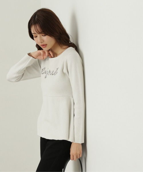 PROPORTION BODY DRESSING（プロポーションボディドレッシング）の「ロゴペプラムニット / 1215170003（ニット/セーター・レディース・イエロー/ブルー/ホワイト・FREE）」の4枚目の写真