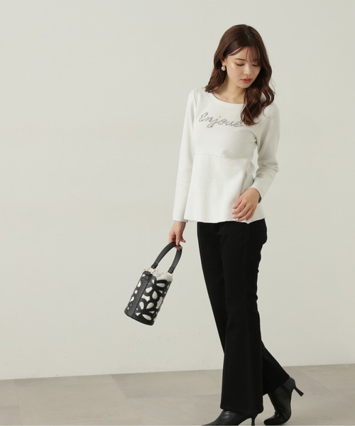 PROPORTION BODY DRESSING（プロポーションボディドレッシング）の「ロゴペプラムニット / 1215170003（ニット/セーター・レディース・イエロー/ブルー/ホワイト・FREE）」の5枚目の写真