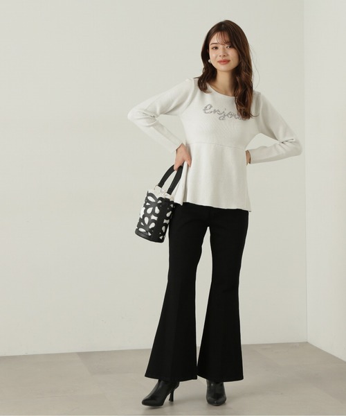 PROPORTION BODY DRESSING（プロポーションボディドレッシング）の「ロゴペプラムニット / 1215170003（ニット/セーター・レディース・イエロー/ブルー/ホワイト・FREE）」の6枚目の写真