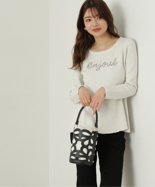PROPORTION BODY DRESSING（プロポーションボディドレッシング）の「ロゴペプラムニット / 1215170003（ニット/セーター・レディース・イエロー/ブルー/ホワイト・FREE）」の7枚目の写真