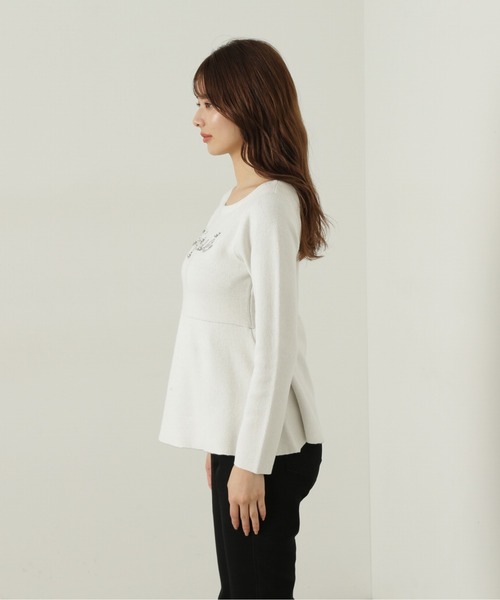 PROPORTION BODY DRESSING（プロポーションボディドレッシング）の「ロゴペプラムニット / 1215170003（ニット/セーター・レディース・イエロー/ブルー/ホワイト・FREE）」の9枚目の写真