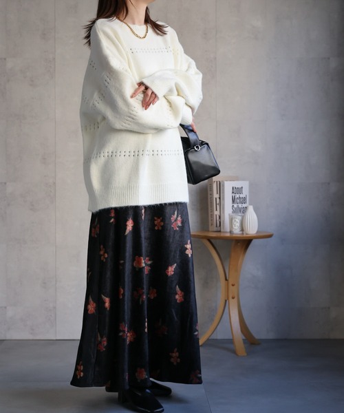 CREARE -LINO-（クレアーレリノ）の「〈ユニセックス商品〉アイレットニットプルオーバー（ニット/セーター・レディース・ブラウン/ホワイト/ピンク/パープル/チャコール・FREE）」の16枚目の写真
