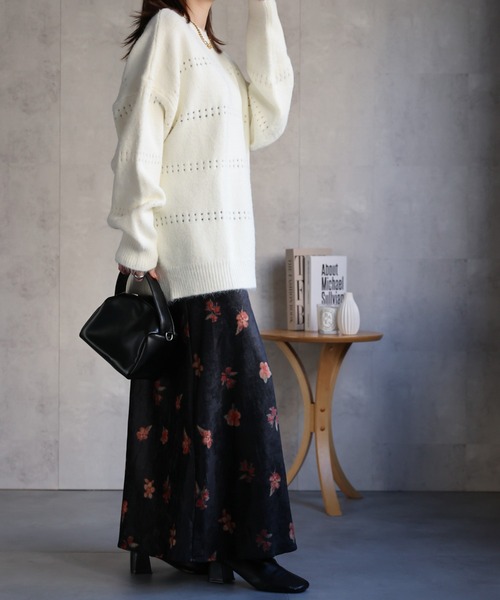 CREARE -LINO-（クレアーレリノ）の「〈ユニセックス商品〉アイレットニットプルオーバー（ニット/セーター・レディース・ブラウン/ホワイト/ピンク/パープル/チャコール・FREE）」の18枚目の写真