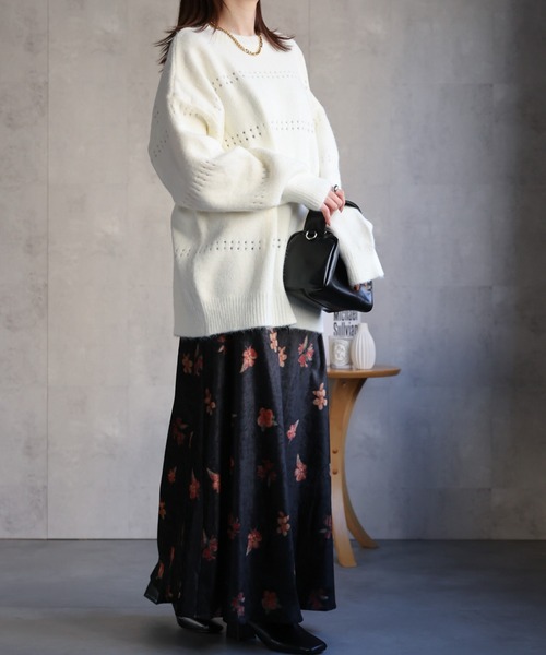 CREARE -LINO-（クレアーレリノ）の「〈ユニセックス商品〉アイレットニットプルオーバー（ニット/セーター・レディース・ブラウン/ホワイト/ピンク/パープル/チャコール・FREE）」の21枚目の写真