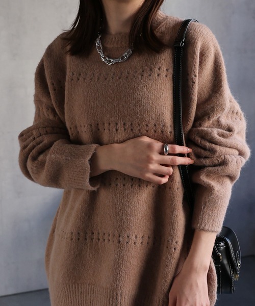 CREARE -LINO-（クレアーレリノ）の「〈ユニセックス商品〉アイレットニットプルオーバー（ニット/セーター・レディース・ブラウン/ホワイト/ピンク/パープル/チャコール・FREE）」の13枚目の写真