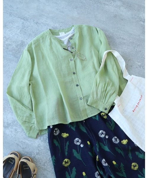 ブラウス シャツ Ramie short ブラウス レディース bulle de savon ブラウス シャツ Ramie short レディース