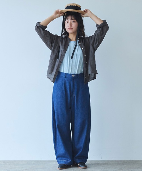 ブラウス シャツ Ramie short ブラウス レディース セール】Ramie short ブラウス（シャツ/ブラウス）｜bulle de