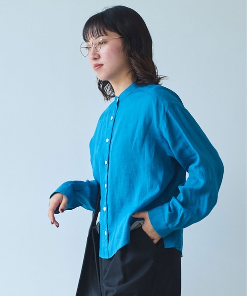 ブラウス シャツ Ramie short ブラウス レディース セール】Ramie short ブラウス（シャツ/ブラウス）｜bulle de