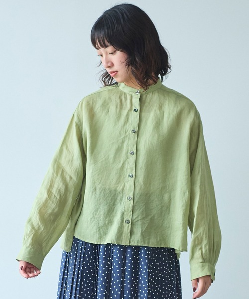 ブラウス シャツ Ramie short ブラウス レディース セール】Ramie short ブラウス（シャツ/ブラウス）｜bulle de