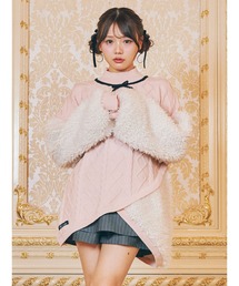 Me roir ミーロワール　レースリボン　TOPS PINK おリボンレースパフTOPS - Me roir(ミーロワール)のTシャツ