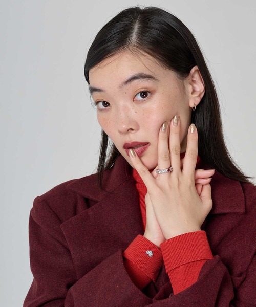 TINA：JOJUN（ティーナジョジュン）の「バイカラー ジルコニアリング TINA：JOJUN（リング・レディース・シルバー/モスグリーン・13号/11号/9号）」の6枚目の写真