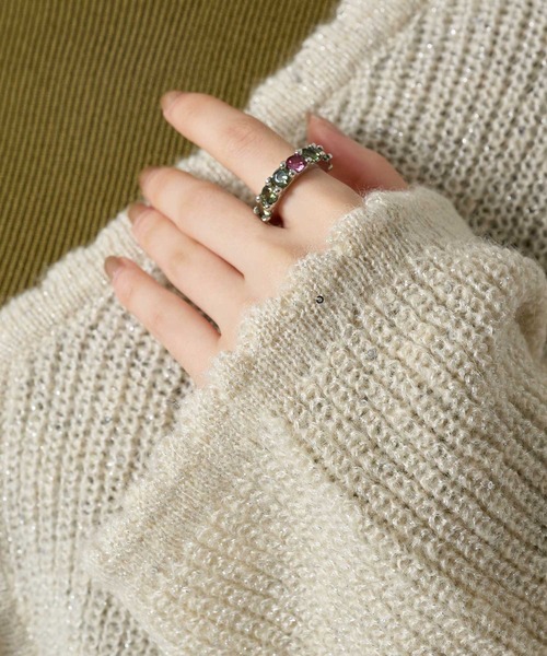 TINA：JOJUN（ティーナジョジュン）の「バイカラー ジルコニアリング TINA：JOJUN（リング・レディース・シルバー/モスグリーン・13号/11号/9号）」の10枚目の写真