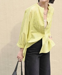 ハート切手の刺繍キッズT (light yellow) | migh-T by Kumiko