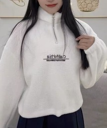 ハーフジップトレーナー スウェット トレーナー」に該当するホワイト