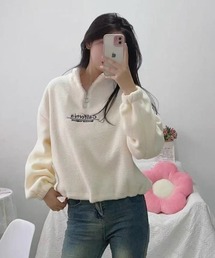 ハーフジップトレーナー スウェット トレーナー」に該当するホワイト