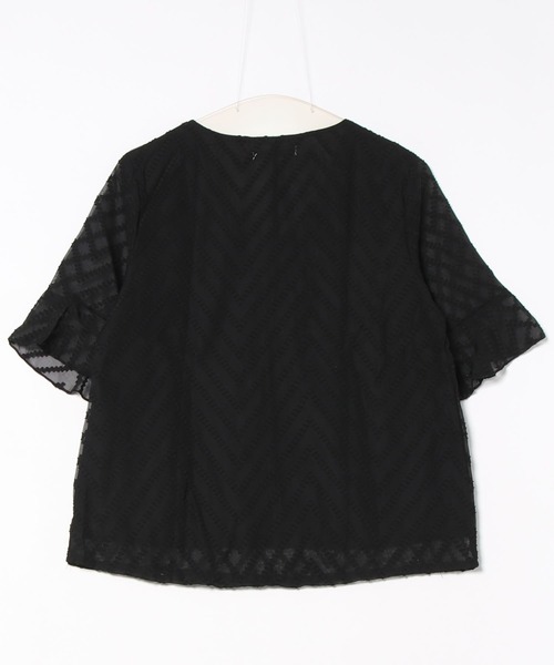 Asterellivi（アステレリビ）の「シアーVネックブラウス（シャツ/ブラウス・レディース・ホワイト/ブラック・L/M/XL）」の16枚目の写真