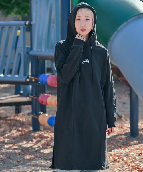 Alite cloth(アリーテクロス)の「ワンポイントプリントチュニック(スウェット・レディース・ブラック/ネイビー/ピンク/ホワイト・L/M)」の20枚目の写真