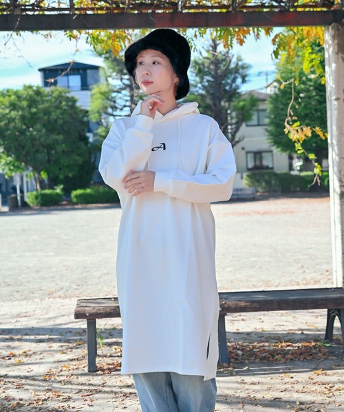 Alite cloth(アリーテクロス)の「ワンポイントプリントチュニック(スウェット・レディース・ブラック/ネイビー/ピンク/ホワイト・L/M)」の17枚目の写真