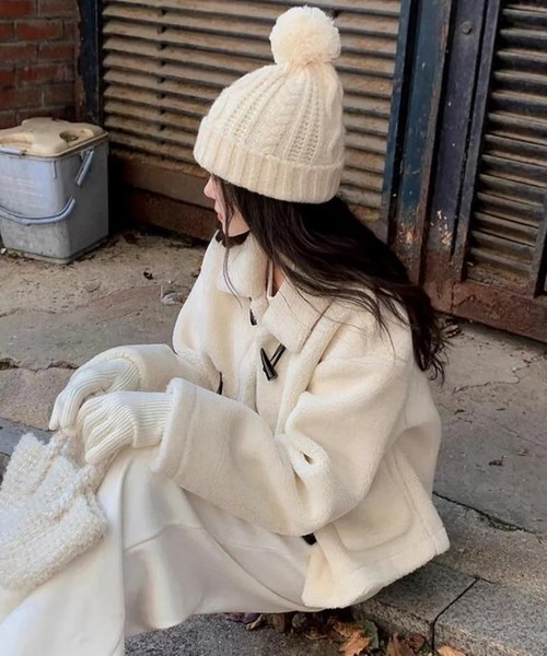 セール】ボアフリースダッフルショートコート（ダッフルコート