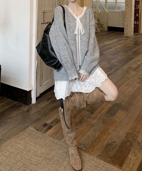 aimoha（アイモハ）の「エンブロイダリーレースキャミソールワンピース（ワンピース・レディース・ホワイト・MEDIUM/SMALL）」の5枚目の写真