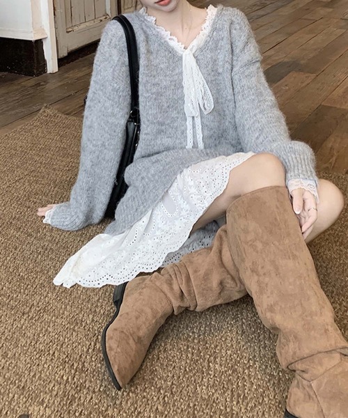 aimoha（アイモハ）の「エンブロイダリーレースキャミソールワンピース（ワンピース・レディース・ホワイト・MEDIUM/SMALL）」の6枚目の写真