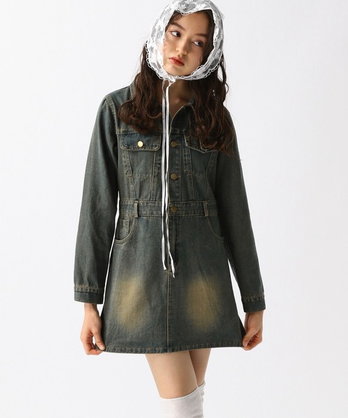 FOREVER 21（フォーエバー トゥエンティーワン）の「【2025SS】ヴィンテージライクデニムワンピース（シャツワンピース・レディース・ネイビー/ブルー・MEDIUM/SMALL）」の15枚目の写真