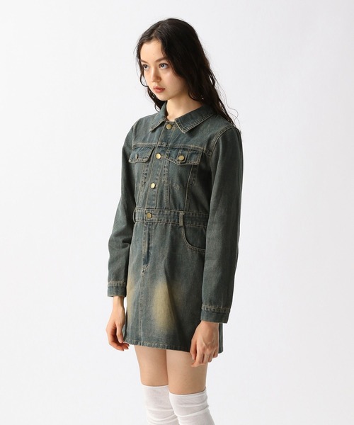 VERSACE デニム ミニワンピース BACKリボンデニムミニワンピース[品番：MKSW0050823]｜GYDA