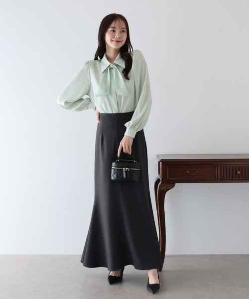 BLUEEAST（ブルーイースト）の「《5色展開》パールモチーフリボンブラウス（シャツ/ブラウス・レディース・ホワイト/ミント/ブラック/ベージュ/ピンク・MEDIUM）」の17枚目の写真