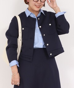 stand collar double breasted short coat / スタンドカラーダブル