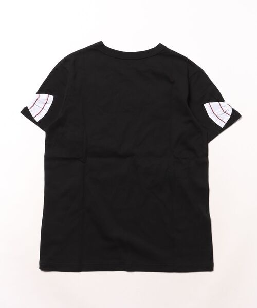 maarook(マルーク)の「天竺プレッピーストライプリボンTシャツ(Tシャツ/カットソー・キッズ・パープル/ブラック・140cm/150cm/160cm)」の3枚目の写真