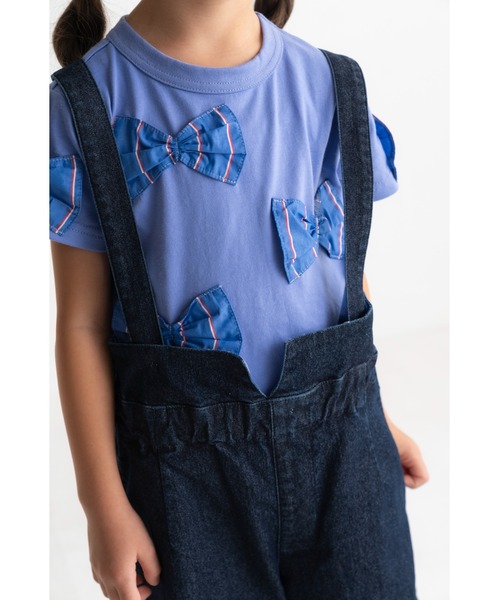 maarook(マルーク)の「天竺プレッピーストライプリボンTシャツ(Tシャツ/カットソー・キッズ・パープル/ブラック・140cm/150cm/160cm)」の19枚目の写真