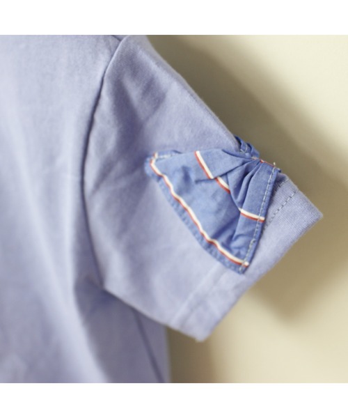 maarook(マルーク)の「天竺プレッピーストライプリボンTシャツ(Tシャツ/カットソー・キッズ・パープル/ブラック・140cm/150cm/160cm)」の10枚目の写真