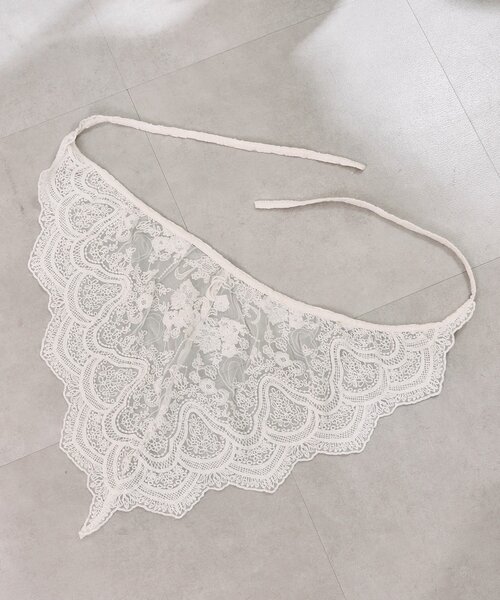 CIAOPANIC TYPY（チャオパニックティピー）の「【From India】マルチウェイレース刺繍つけ襟（バンダナ/スカーフ・レディース・ホワイト・ONE SIZE）」の13枚目の写真