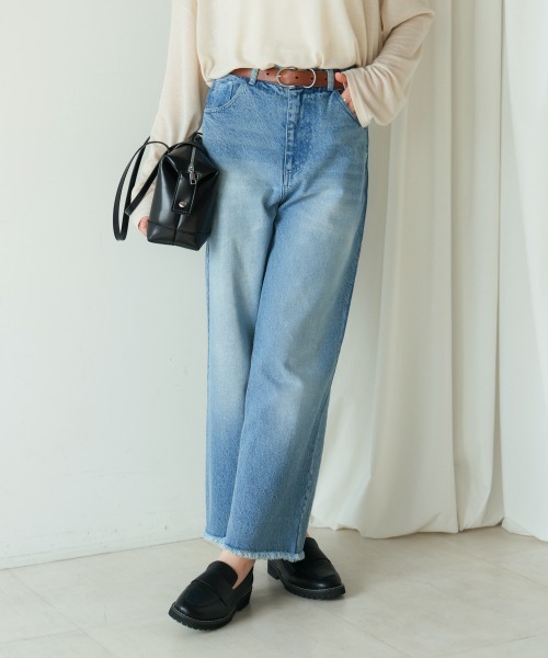 Bou Jeloud(ブージュルード)の「12ozデニムストレートパンツ(デニムパンツ・レディース・インディゴブルー/ブルー・38/40)」の17枚目の写真