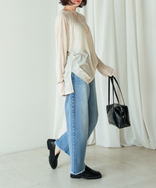 Bou Jeloud(ブージュルード)の「12ozデニムストレートパンツ(デニムパンツ・レディース・インディゴブルー/ブルー・38/40)」の20枚目の写真