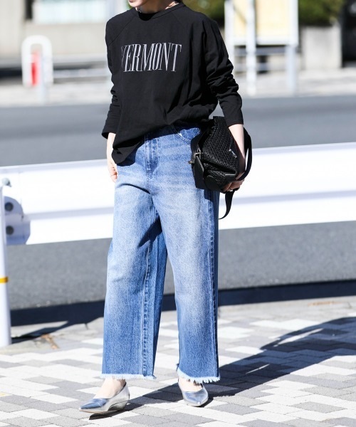 Bou Jeloud(ブージュルード)の「12ozデニムストレートパンツ(デニムパンツ・レディース・インディゴブルー/ブルー・38/40)」の3枚目の写真