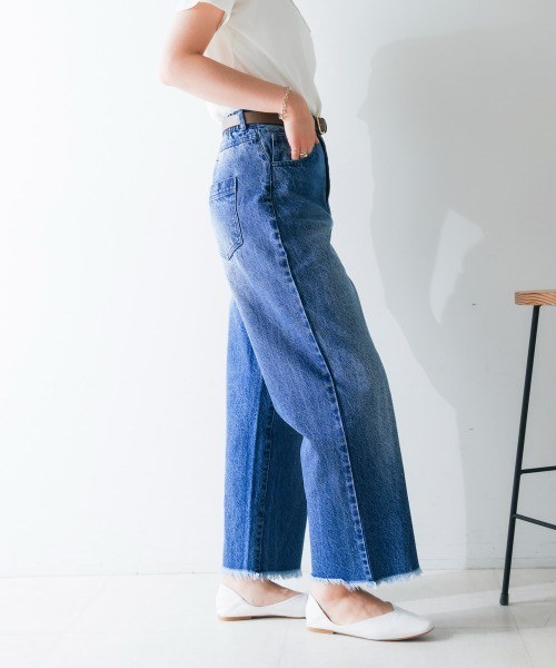 Bou Jeloud(ブージュルード)の「12ozデニムストレートパンツ(デニムパンツ・レディース・インディゴブルー/ブルー・38/40)」の7枚目の写真