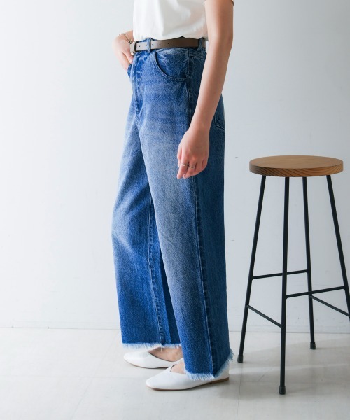 Bou Jeloud(ブージュルード)の「12ozデニムストレートパンツ(デニムパンツ・レディース・インディゴブルー/ブルー・38/40)」の9枚目の写真