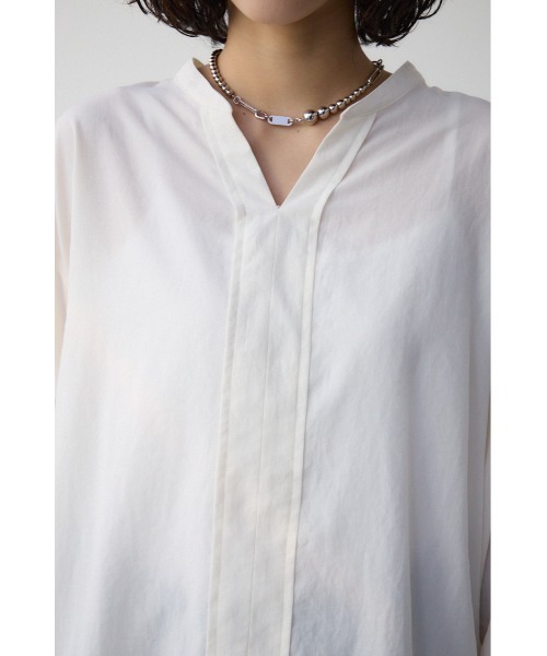 AZUL by moussy(アズールバイマウジー)の「バックタックオープンスキッパー(シャツ/ブラウス・レディース・ホワイト系その他/オフホワイト/ブラック・FREE)」の10枚目の写真